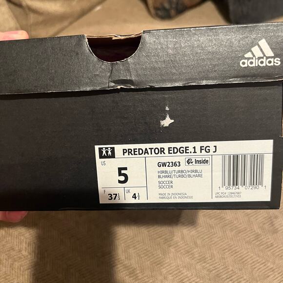 ADIDAS PREDATOR EDGE.1 FIRM GROUND CLEATS FG J 5 Blue Coral youth NIB GW2363 - Picture 8 of 12